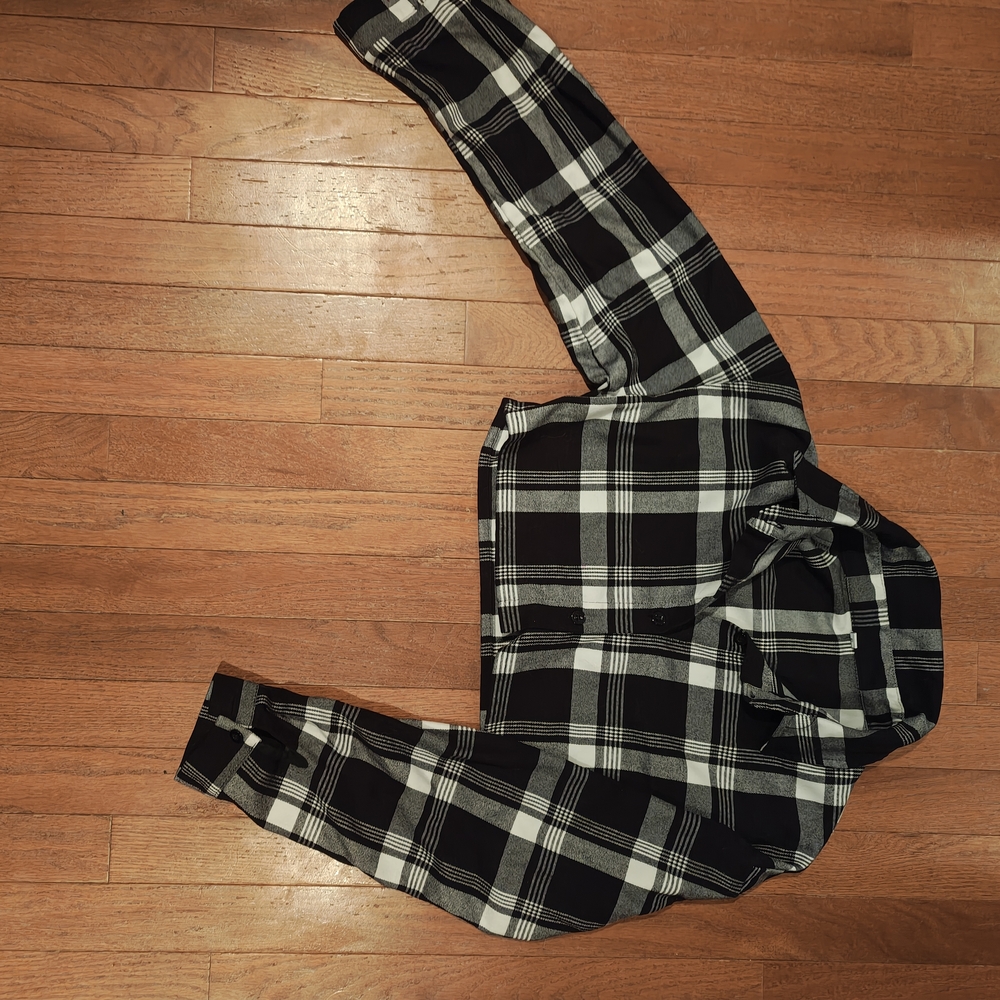 Black and White Plaid Hoodie